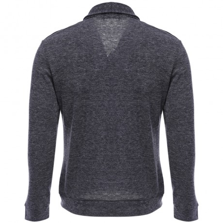 CASUAL POCKET DESIGN MALE LONG SLEEVE KNITWEAR (DEEP GRAY M/L/XL/XXL)