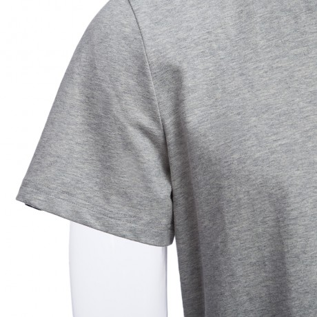STYLISH PURE COLOR BUTTON DECORATION ROUND NECK MALE SHORT SLEEVE SHIRT (GRAY M/L/XL/XXL)