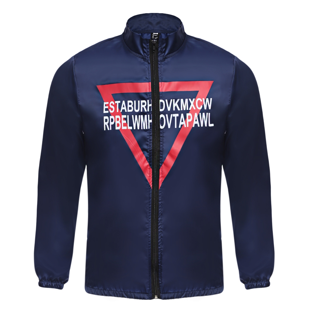 ULTRALIGHT INVERTED TRIANGLE PRINT MALE SUN PROTECTION OUTERWEAR (DEEP BLUE M/L/XL/2XL/3XL