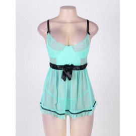 PLUS SIZE POLKA DOT UNDERWIRE LINGERIE / BABYDOLL (SIZE XL/3XL)