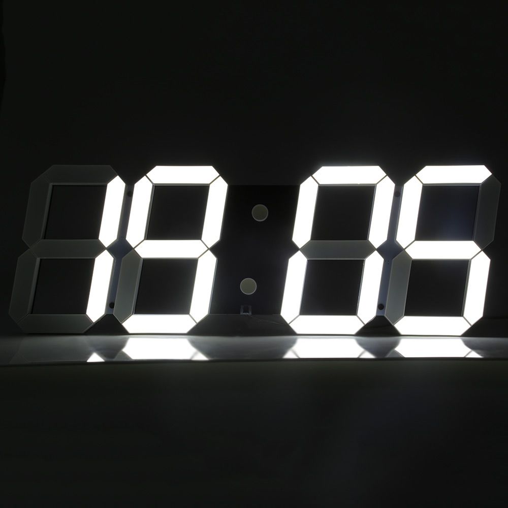 REMOTE CONTROL BIG LED DIGITAL WALL CLOCK STOPWATCH THERMOMETER (BLACK EU PLUG/ US PLUG)