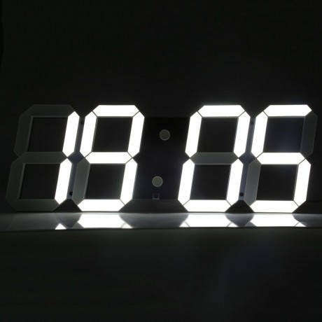 REMOTE CONTROL BIG LED DIGITAL WALL CLOCK STOPWATCH THERMOMETER (BLACK EU PLUG/ US PLUG)