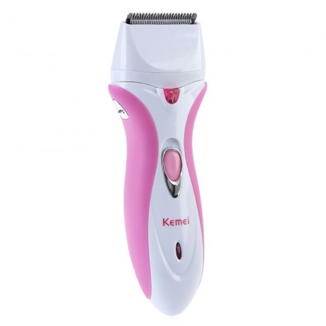 KEMEI KM - 2531 PRO RECHARGEABLE EPILATOR SHAVER HAIR CLIPPER (PINK AND WHITE)