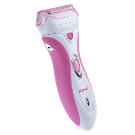 KEMEI KM - 2531 PRO RECHARGEABLE EPILATOR SHAVER HAIR CLIPPER (PINK AND WHITE)