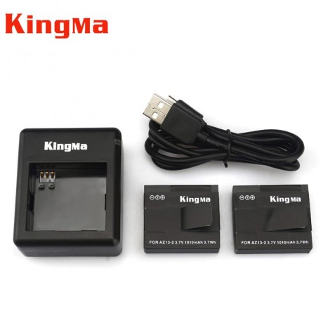 KINGMA 1010MAH BATTERY DUAL CAMERA CHARGER KIT FOR XIAO YI SPORT CAMERA (BLACK)