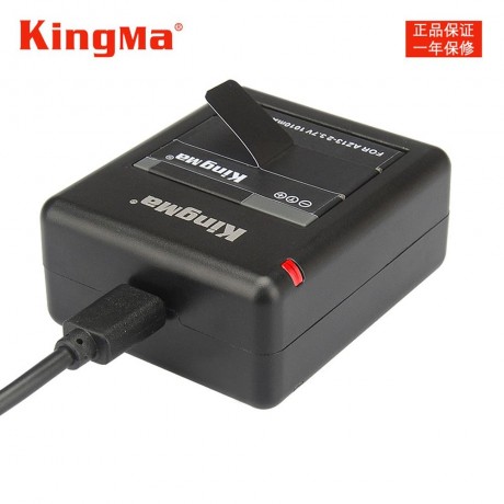 KINGMA 1010MAH BATTERY DUAL CAMERA CHARGER KIT FOR XIAO YI SPORT CAMERA (BLACK)