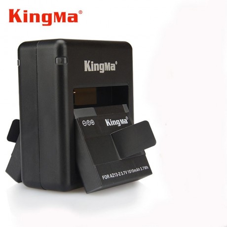 KINGMA 1010MAH BATTERY DUAL CAMERA CHARGER KIT FOR XIAO YI SPORT CAMERA (BLACK)