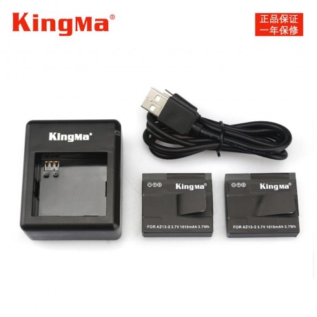 KINGMA 1010MAH BATTERY DUAL CAMERA CHARGER KIT FOR XIAO YI SPORT CAMERA (BLACK)