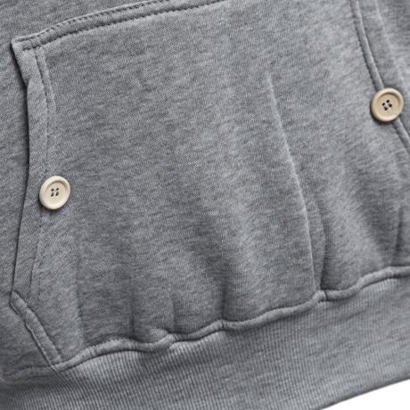 POCKET DESIGN SLIM FIT LONG SLEEVE CASUAL HOODIES FOR MEN (LIGHT GRAY, SIZE M/L/XL/2XL)