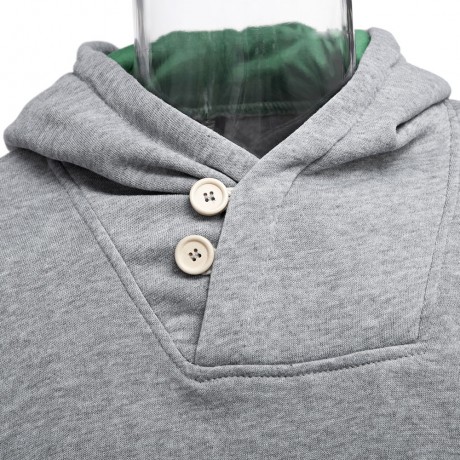 POCKET DESIGN SLIM FIT LONG SLEEVE CASUAL HOODIES FOR MEN (LIGHT GRAY, SIZE M/L/XL/2XL)