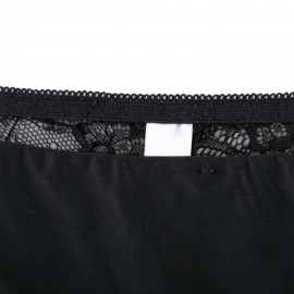 LOW WAIST LACE SPLICED SEE-THROUGH BRIEFS FOR WOMEN (BLACK S/M/L/XL)