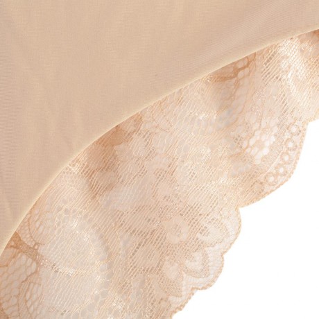 LOW WAIST LACE SPLICED SEE-THROUGH BRIEFS FOR WOMEN (YELLOWISH PINK S/M/L/XL)