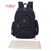 QIMIAOBABY WATER RESISTANT MULTIFUNCTIONAL LARGE CAPACITY DIAPER BAG (BLACK DOT)
