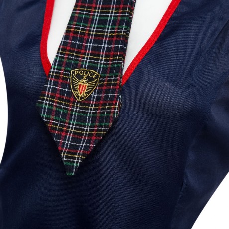 TIE PLUNGING NECK SLEEVELESS BACK BOWKNOT LACE-UP TOP   LOW WAIST FRONT ZIPPER PLAID PRINT