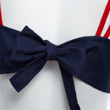 TIE PLUNGING NECK SLEEVELESS BACK BOWKNOT LACE-UP TOP   LOW WAIST FRONT ZIPPER PLAID PRINT