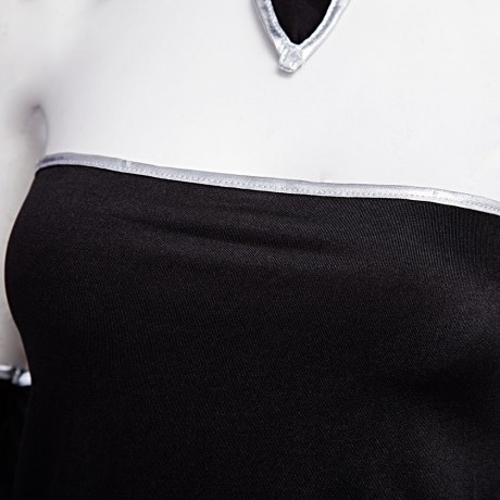 HALLOWEEN PARTY STRAPLESS SHEATH IRREGULAR PATCHWORK WITCH UNIFORM WITH CAP