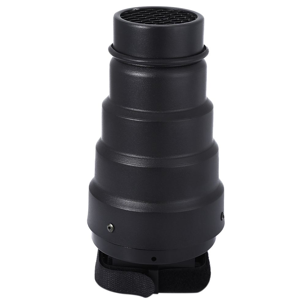UNIVERSAL EXTENDER CONICAL HONEYCOMB GRID SPEEDLIGHT FLASH SNOOT WITH 5PCS COLOR FILTER