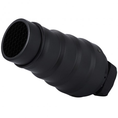 UNIVERSAL EXTENDER CONICAL HONEYCOMB GRID SPEEDLIGHT FLASH SNOOT WITH 5PCS COLOR FILTER