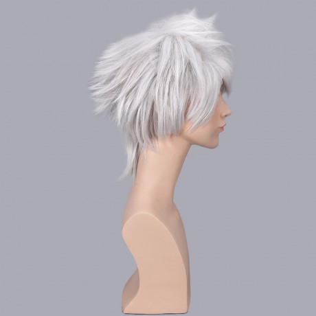 HANDSOME BOY SILVER GREY SHORT ANIME COSPLAY WIGS PARTY COSTUME