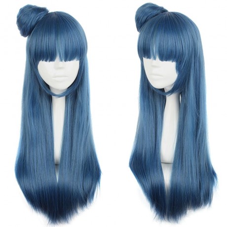 75CM LONG STRAIGHT WIGS ANIME COSPLAY FOR SUNSHINE AQOURS TSUSHIMA YOSHIKO FIGURE