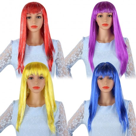 LONG STRAIGHT MIXED COLORS WIGS RAIN HAIRSTYLE FOR STREET SHOOTING COSPLAY MASQUERADE WIND
