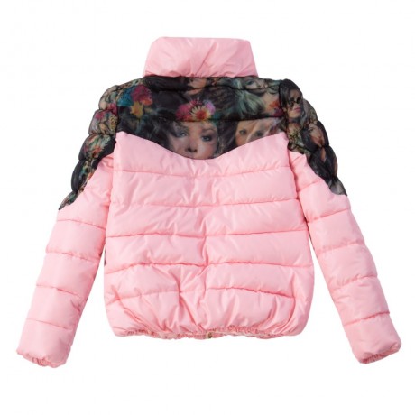 FASHION SLIM PRINTING PATTERN PACKETS DECORATION SHORT COTTON DOWN JACKET COAT FOR WOMEN (