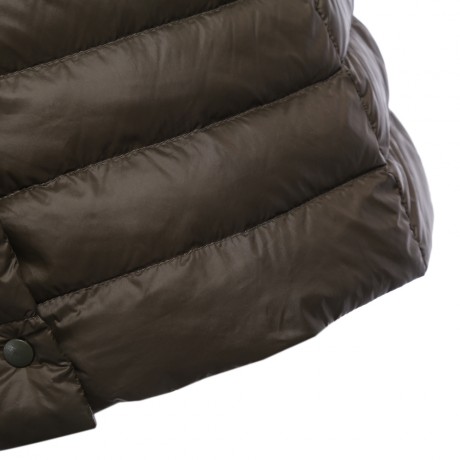 CHIC COLLARLESS LONG SLEEVE SINGLE BREASTED SOLID COLOR PADDED COAT FOR WOMEN (ARMY GREEN 