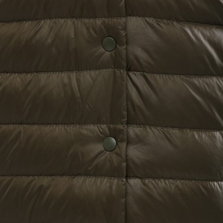 CHIC COLLARLESS LONG SLEEVE SINGLE BREASTED SOLID COLOR PADDED COAT FOR WOMEN (ARMY GREEN 