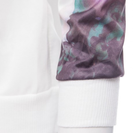 STYLISH LONG SLEEVES PRINTED SINGLE BREASTED JACKET FOR WOMEN (WHITE, SIZE M/L/XL/2XL)