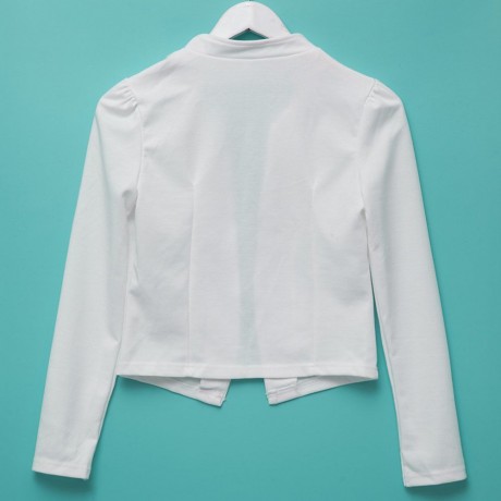 STYLISH STAND-UP COLLAR LONG SLEEVE DOUBLE-BREASTED WOMEN'S BLAZER (WHITE, SIZE ONE SIZE F