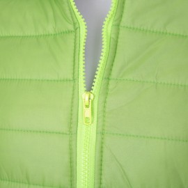 STYLISH HOODED LONG SLEEVE CANDY COLOR ZIPPERED WOMEN'S COAT (GREEN, SIZE S/M/L/XL)