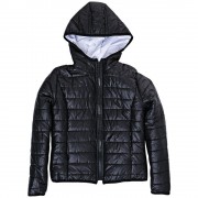 STYLISH HOODED LONG SLEEVE CANDY COLOR ZIPPERED WOMEN'S COAT (BLACK, SIZE S/M/L/XL)