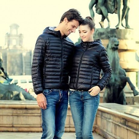 STYLISH HOODED LONG SLEEVE CANDY COLOR ZIPPERED WOMEN'S COAT (BLACK, SIZE S/M/L/XL)