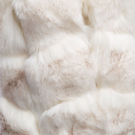 FASHIONABLE ROUND NECK SLEEVELESS PURE COLOR FAUX FUR WAISTCOAT FOR WOMEN (WHITE, SIZE S/M