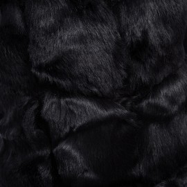 FASHIONABLE ROUND NECK SLEEVELESS PURE COLOR FAUX FUR WAISTCOAT FOR WOMEN (BLACK, SIZE S/M