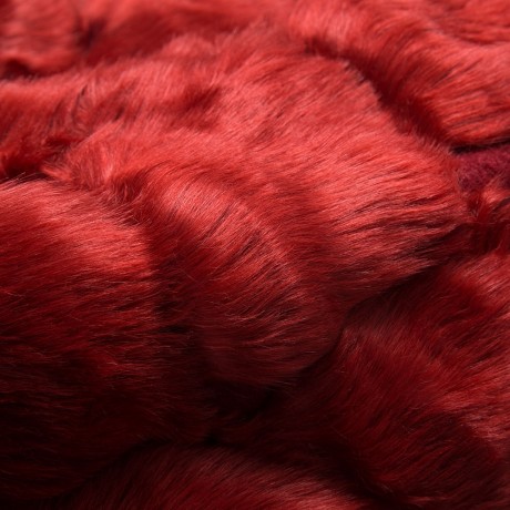 FASHIONABLE ROUND NECK SLEEVELESS PURE COLOR FAUX FUR WAISTCOAT FOR WOMEN (WINE RED, SIZE 