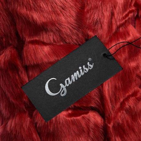 FASHIONABLE ROUND NECK SLEEVELESS PURE COLOR FAUX FUR WAISTCOAT FOR WOMEN (WINE RED, SIZE 