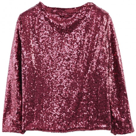 STYLISH COLLARLESS LONG SLEEVE SEQUINED CARDIGAN JACKET COAT FOR WOMEN (PURPLE, SIZE S/M/L