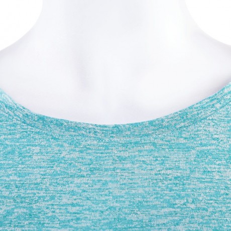 STYLISH ROUND NECK THREE QUARTER SLEEVE IRREGULAR HEM BACK SLIT WOMEN T-SHIRT (GREEN, SIZE