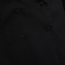 CHIC TURN-DOWN COLLAR THREE QUARTER SLEEVE PURE COLOR BUTTON DESIGN WOMEN SUIT (BLACK, SIZ