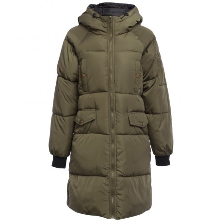 TRENDY HOODED POCKET DESIGN PADDED COAT FOR WOMEN (ARMY GREEN, SIZE M/L/XL/2XL)