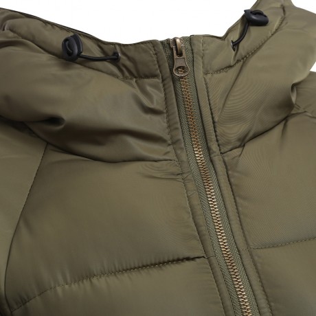 TRENDY HOODED POCKET DESIGN PADDED COAT FOR WOMEN (ARMY GREEN, SIZE M/L/XL/2XL)