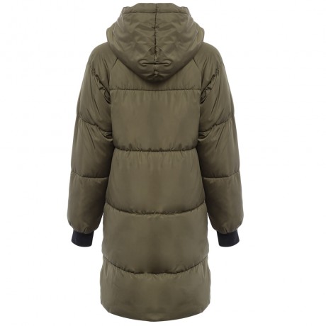 TRENDY HOODED POCKET DESIGN PADDED COAT FOR WOMEN (ARMY GREEN, SIZE M/L/XL/2XL)