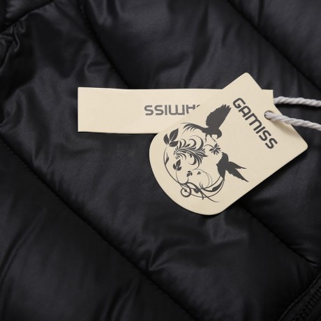 STYLISH SHEATH STAND COLLAR PURE COLOR WOMEN DOWN JACKET (BLACK, SIZE L/XL/2XL/3XL/4XL)