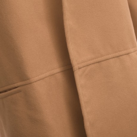 CHIC HOODED BAT WING SLEEVE PURE COLOR SLIT DESIGN WOOLEN WOMEN OVERCOAT (LIGHT KHAKI, SIZ