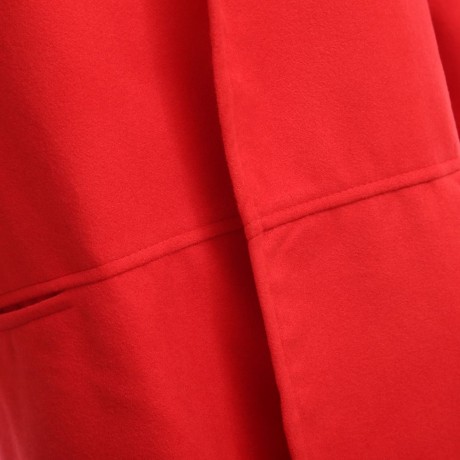 CHIC HOODED BAT WING SLEEVE PURE COLOR SLIT DESIGN WOOLEN WOMEN OVERCOAT (WATERMELON RED, 
