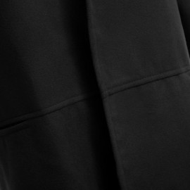 CHIC HOODED BAT WING SLEEVE PURE COLOR SLIT DESIGN WOOLEN WOMEN OVERCOAT (BLACK, SIZE XL/2