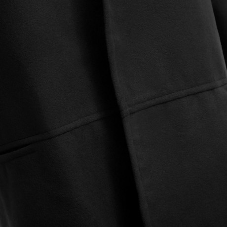 CHIC HOODED BAT WING SLEEVE PURE COLOR SLIT DESIGN WOOLEN WOMEN OVERCOAT (BLACK, SIZE XL/2