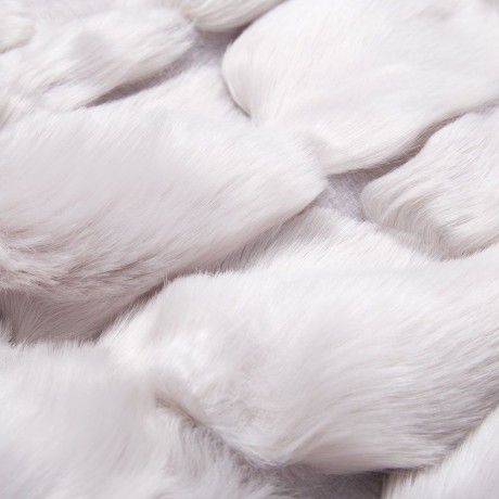 FASHIONABLE ROUND NECK SLEEVELESS PURE COLOR FAUX FUR WAISTCOAT FOR WOMEN (SNOW WHITE, SIZ