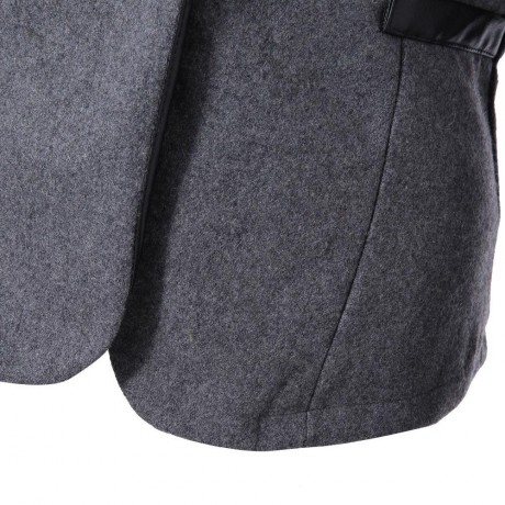 CASUAL STYLE V-NECK SPLICING CHECK LONG SLEEVE COAT FOR WOMEN (BLACK, SIZE M/L)